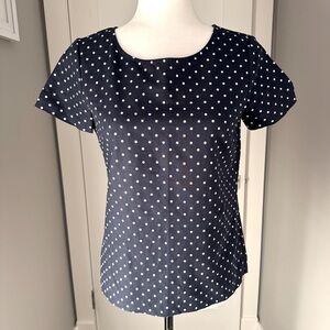 J. Crew Polka Dot Linen T Shirt